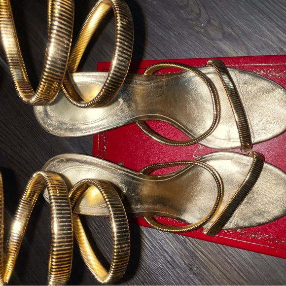 Rene CaoVilla Omega / Juniper Snake Spiral-Wrap Stiletto Sandals - Picture 10 of 16